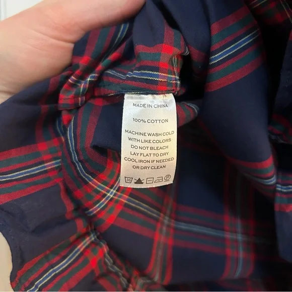 Hill House The Katherine Nap Dress Navy Red Tartan Plaid Ruffle Mini - XS - Picture 4 of 4